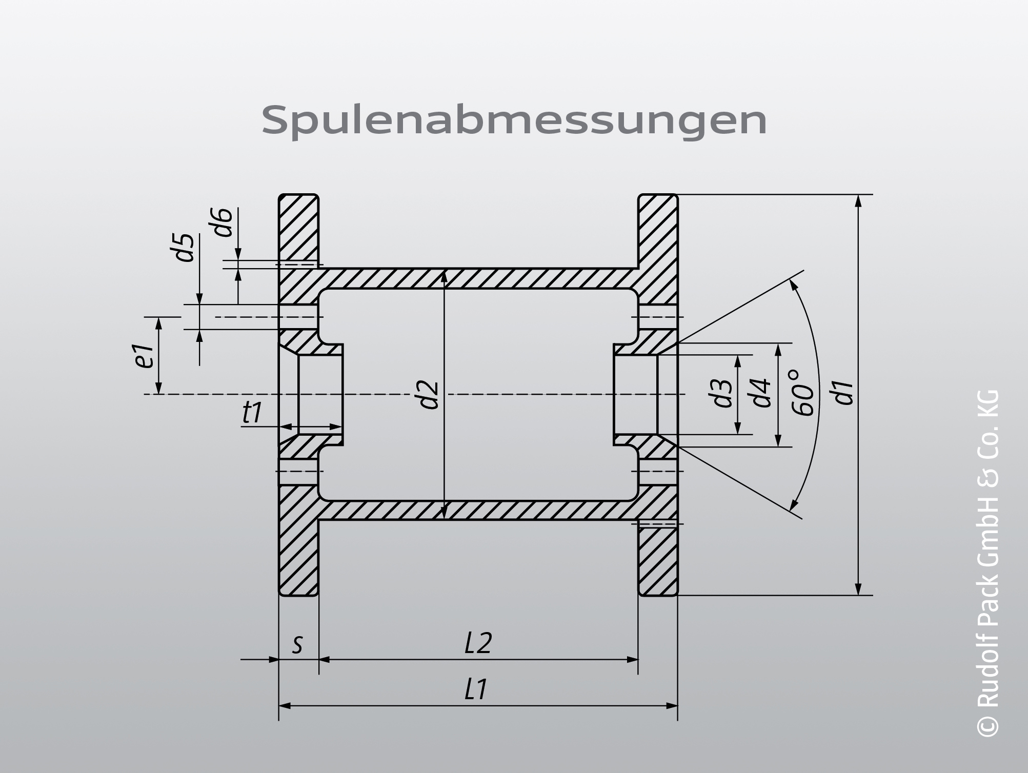Schematic representation of relevant coil dimensions as a basis for the precise design of bifilar windings. The defined geometry parameters allow for exact coordination of litz wire routing, number of turns, and space utilization.
