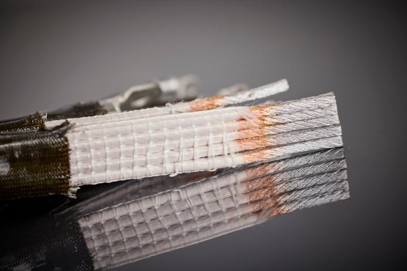 Detail of the profiled RUPALIT® Planar litz wire with high copper fill factor for uniform current distribution in flat windings.